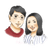 ご夫婦の似顔絵イラストになります。